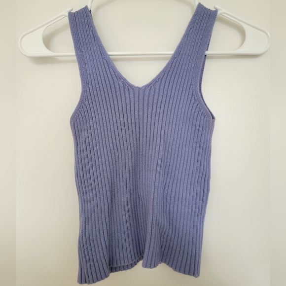 Periwinkle Ribbed Tank Top - Picture 2 of 2